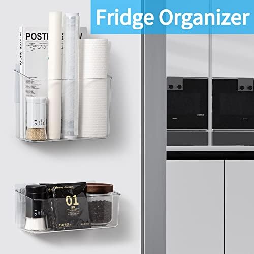 Adhesive Mount Storage Organizer Container Basket Bins, Plastic Over Cabinet Door Organizer, Pantry Wall Organization, B