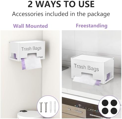 STWWO Extra Large Trash Bag Holder, Garbage Bag Dispenser Holder, White