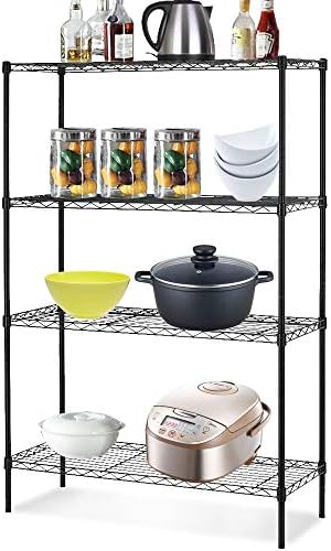 Dkeli 4-Shelf Adjustable Heavy Duty Metal Storage Shelving, 250 Capacity Per Shelf, 36" X 14" X 54" Wire Shelving Unit R
