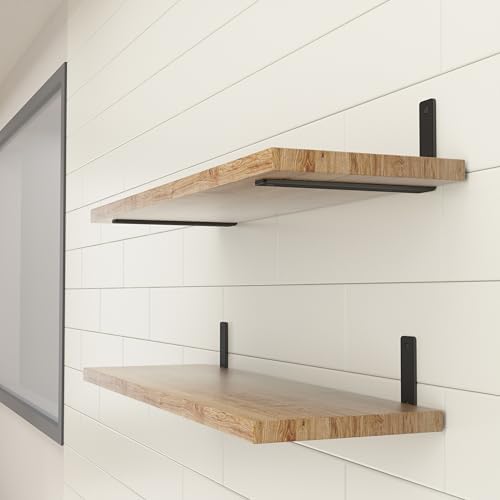 NEODROP 6-Pack 10 Inch Heavy Duty Shelf Brackets, Premium Floating L Bracket for Wall, Kitchen, Mantel Shelves Support |