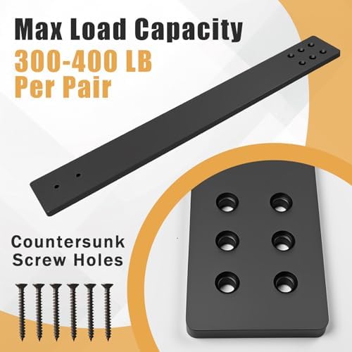 3 Pack 3/8" Thick 20" Lx 2.5" W Countertop Support Bracket
