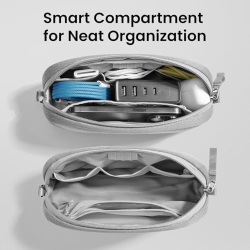 tomtoc Electronics Organizer Travel Case, Water Resistant Travel Bag Cable Organizer for Essentials, Tech Pouch Accessor