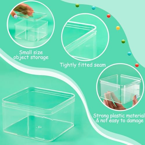 8 Pcs Clear Acrylic Box with Lid, 3.94 x 3.94 x 2.36 Inch, Classic Style