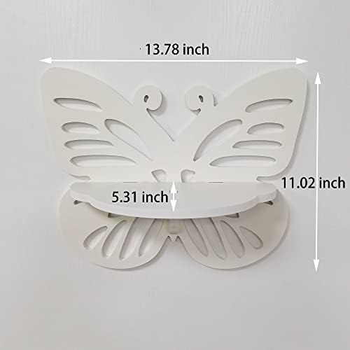 Butterfly Shaped Nursery Wall Deor Floating Shelf, Cute Wall Display Rack for Kid’s Room, Small Decorative Shelf Wall Mo
