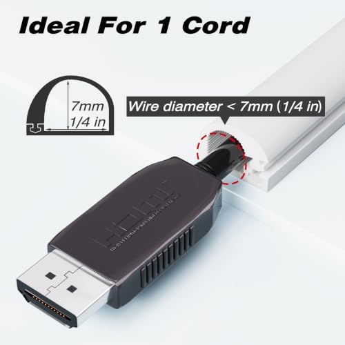 39" Silicone Cord Hider for Wall Mount TV, White Self-Adhesive Cable Hider