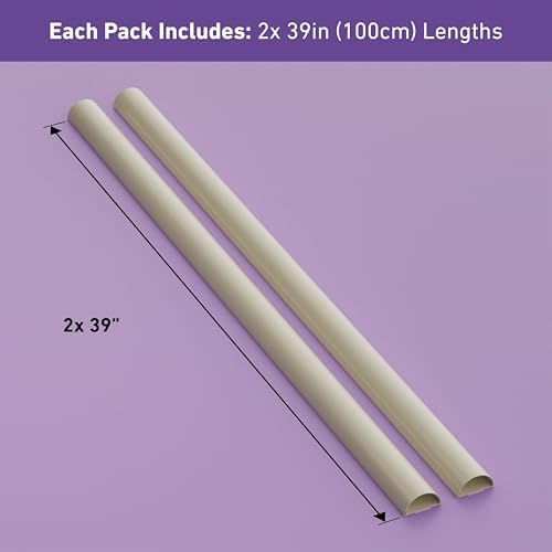 D-Line Half Round Cord Hider, Patented Cable Cover, Hide TV Wall Mount Wires, Raceway for Cords, Decorative Wire Covers,