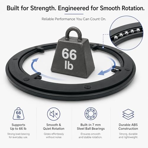 Lazy Susan 6 Inch Plastic Rotating Turntable Bearing Swivel with Steel Ball Bearings, Silent Turntale Hardware, ABS+PC M