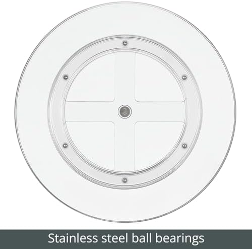mDesign Lazy Susan Turntable Plastic Spinner for Kitchen/Bathroom, Pantry, Fridge, Cupboards, or Counter Organizing, Ful