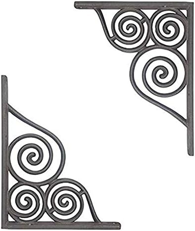 Adonai Hardware "Gilboa Natural Raw Antique Iron Shelf Bracket (Supplied as 2 Pieces per Pack) - Natural Unlacquered