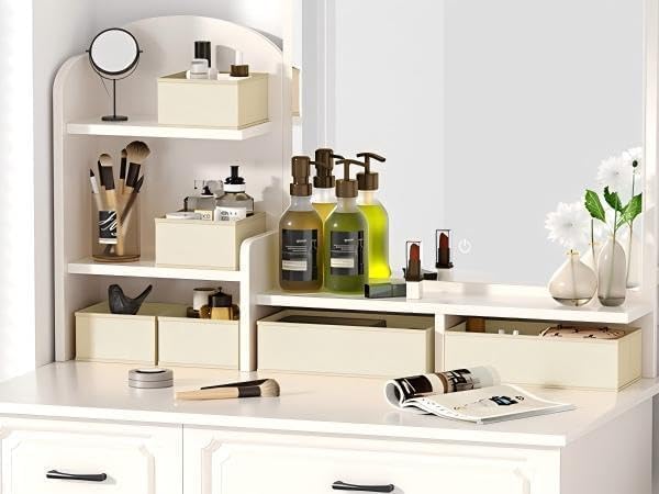 DIMJ Drawer Organizers Clothes, Set of 16 Dresser Organizer Bins, Fabric Closet Organizers and Storage, Shallow Drawer D