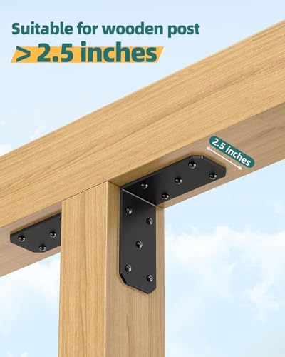 5"×5"×2.5" Corner L Brackets, 90 Degree Corner Brace, Black-16PCS