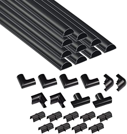 D-Line 157in Cord Cover Kit, Self-Adhesive Wire Hiders, Cable Raceway to Hide Wires on Wall, Electrical Cable Management