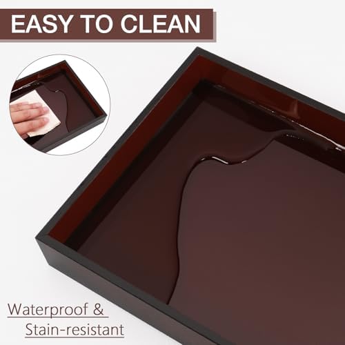 Amber Acrylic Tray 5mm Thicken 7.9x4'' Decorative Serving Tray for Bathroom, Toilet Tank, Sink Countertop, Living Room,D
