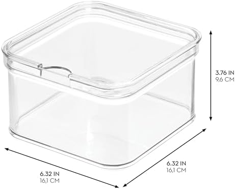 iDesign Stackable Fridge Organizer Bins with Lids for Fresh Produce - Set of 3 - Clear