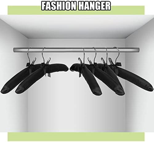 Jetec 24 Pack Satin Padded Hangers for Women Clothing 15",Black