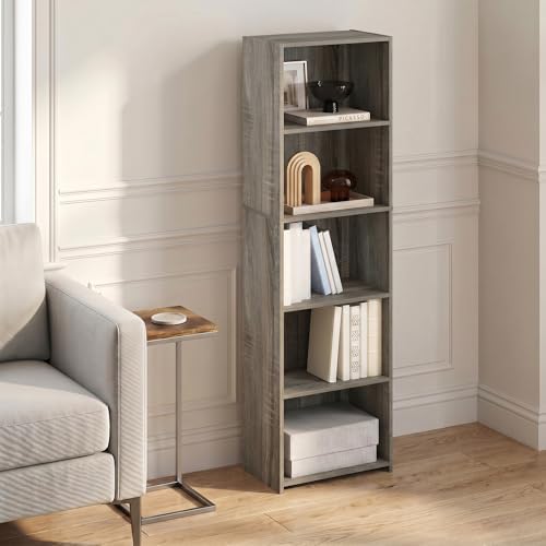 5-Cube Bookshelf, Bookcase, Book Shelf, Cube Storage Organizer with Open Shelf, 9.4 x 15.8 x 52, for Home Office, Living