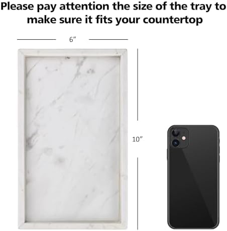 Italy Marble Vanity Tray for Jewelry, Perfume, Makeup, Candle,Towel Natural Modern Decorative Trays for Bathroom Bedroom