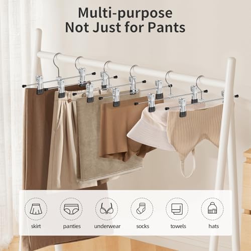 Pants Hangers with Clips Skirt Hangers for Women 30Pack