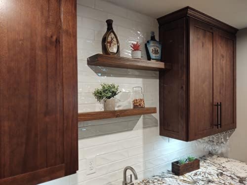 Joel’s Antiques - Set of Two 30 Inch Wooden Floating Shelves for Wall - 30x6x2 in - Made of Natural Wood - Heavy Duty Ru