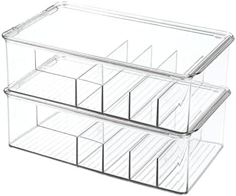 mDesign Stackable Plastic Storage Organizer Container for Kitchen Cabinets, Pantry, Countertops - Holds Kids, Child/Todd