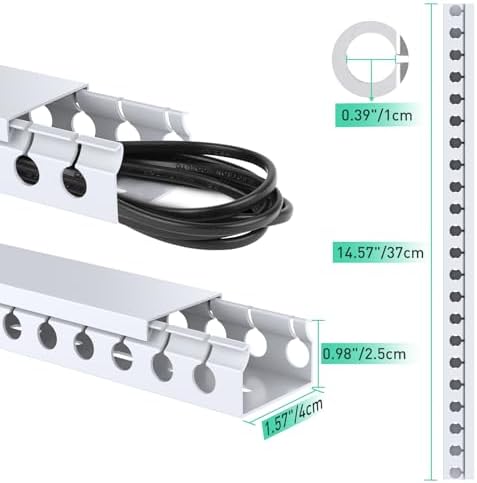 ENONCI Cable Raceway Kit 154in Under Desk Wire Cover Organizer 10-Pack