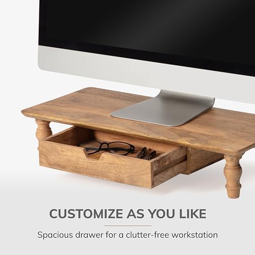 Anji Mountain Monitor Stand for Desk - Desktop Organizer & Laptop Riser, Ergonomic Monitor Riser, Space-Saving, Durable,