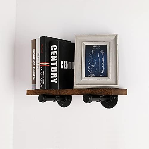 3/4" Industrial Black Iron Pipe Shelf Brackets, Rustic Wall Mounted DIY Shelving Brackets Hanging Custom Pipe Brackets f