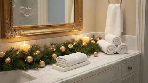 PEMAR Set of 2 Mother of Pearl Bathroom Tray for Counter, 11" Wooden Vanity Tray for Perfume Makeup Kitchen Sink Counter