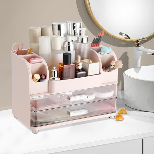 Large Makeup Organizer Countertop with Drawers, Make Up Organizer for Vanity, Makeup Storage Organizer Countertop Makeup