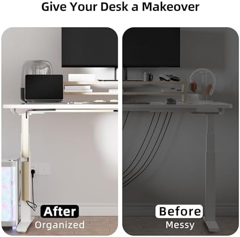 YECAYE Cable Management Under Desk, 94.2 in, Cable Raceway, Beige