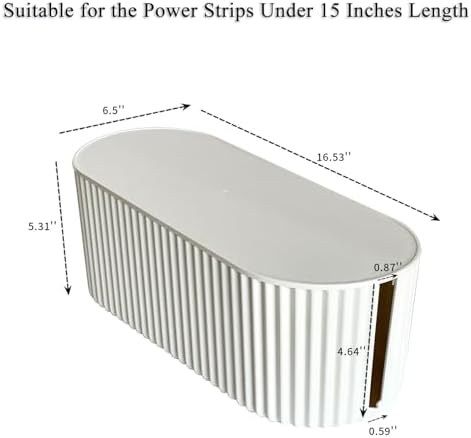 White Cable Management Box with Lid, Large, Plastic