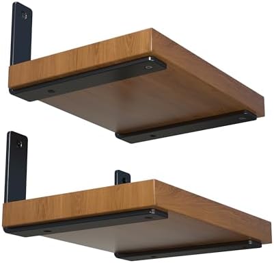 NEODROP 4-Pack 10 Inch Heavy Duty Shelf Brackets, Premium Floating L Bracket for Wall, Kitchen, Mantel Shelves Support |