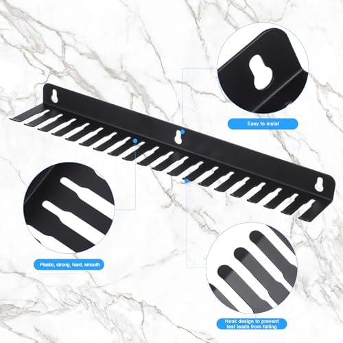 OSALADI Wall Mount Cable Rack with 19 Slots Steel Cable Organizer for 5.5-9.5Mm Wire Management Home Office Storage