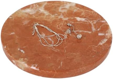 8 Inch Marble Bathroom Tray for Counter Round Vanity Tray for Home Decor