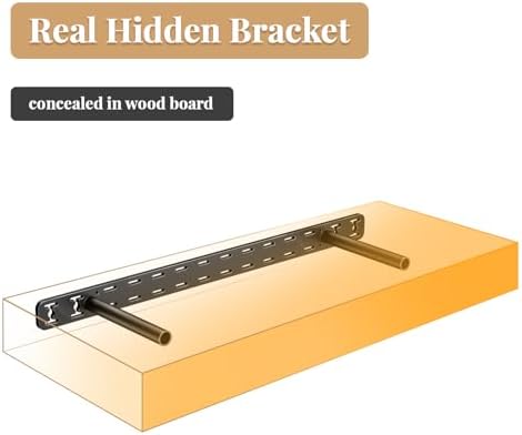 2pcs Floating Shelf Bracket Heavy Duty Hidden Metal Brackets for Shelf,Invisible Shelves Hardware Without Jig (22" x 8" 