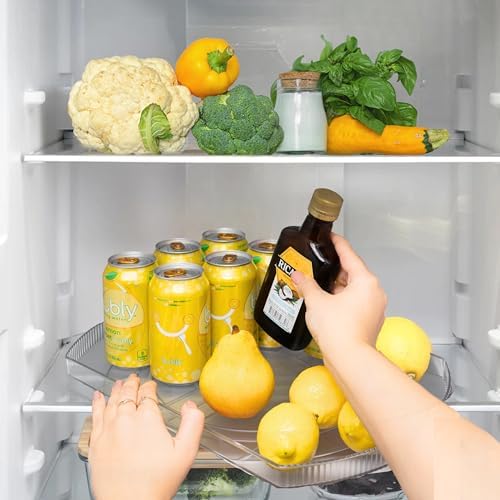NOSTA Home Rotating Lazy Susan for Refrigerator - Square Lazy Susan - Rectangular Fridge Lazy Susan Organizer - 360° Rot
