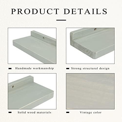 Freezing point Floating Shelves for Wall Set of 2 Natural Wood 16Inch Wall Shelf Decor Plant Display Collectibles Mounte