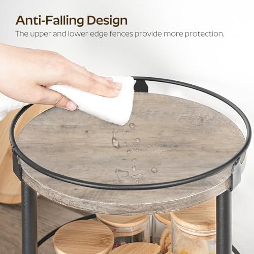 YATINEY Lazy Susan Organizer, Rotating Spice Rack, 2 Tier Spice Turntable Organizer, Industrial Turntable Spice Holder, 