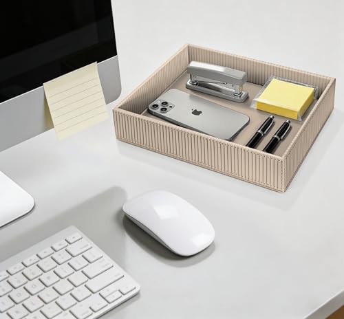 SITHON Valet Tray Desk Organizer PU Leather Catchall