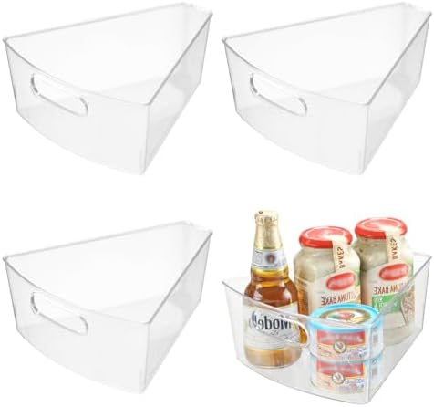 Lazy Susan Organizer Bins,10.2”x 9.4”x 4”, 26" Diameter(4)