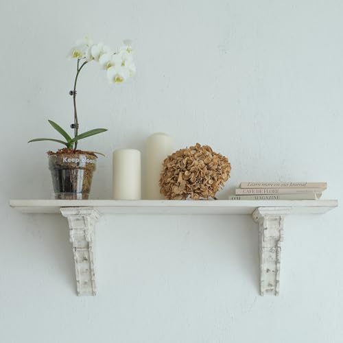 BIG FORTUNE Set of 2 Corbels for Shelves Wood Corbels Decorative L7.2X W3.1x H7.8 Inches Shelf Brackets Wooden Vintage S