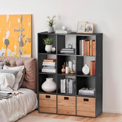 ZenStyle 12 Cube Storage Shelf Organizer Bookshelf with Open Back Closet Cabinet, DIY Plastic Modular Book Shelf for Org