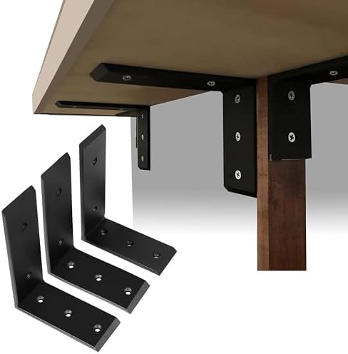 ECOTRIC 3Pcs Countertop Support Brackets 8"x6"x2.5" L Shape Shelf Bracket