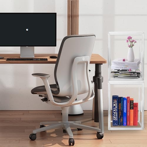 2 Pack Acrylic Display Case, Stackable Clear Book Storage