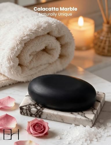 Marble Soap Dish Tray, Soap Bar Holder for Bathroom Shower