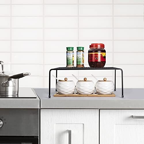 Lonian Kitchen Cupboard Organiser [ 2 Pack ], Home and Kitchen Storage Shelf Wire Rack for Kitchen Cabinets, Counter-Top