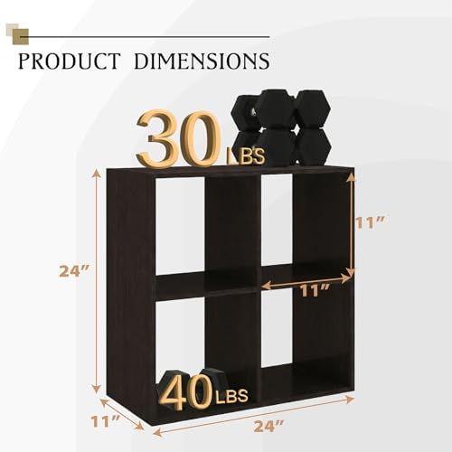 WannabeMyself【Easy Assembly】 4 Cube Storage Organizer with Anti-Tipping Kits,Reversible Open Back Book Shelf, Bookcase f