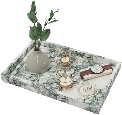 Marble Vanity Tray, for Decorative, 11.8x7.9x1.2 in, Lotus Green