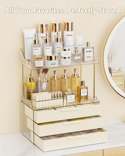 Anylady Bathroom Organizers and Storage, Makeup Organizer (Sturdy Durable Attractive), Ideal for Vanity, Countertop, Cou