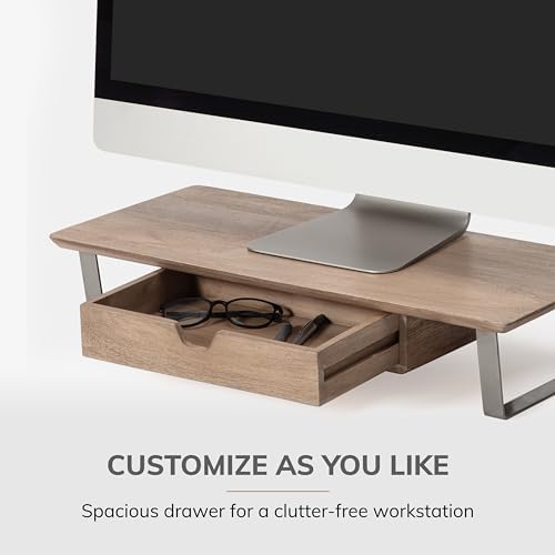 Anji Mountain Monitor Stand for Desk - Desktop Organizer & Laptop Riser, Ergonomic Monitor Riser, Space-Saving, Durable,